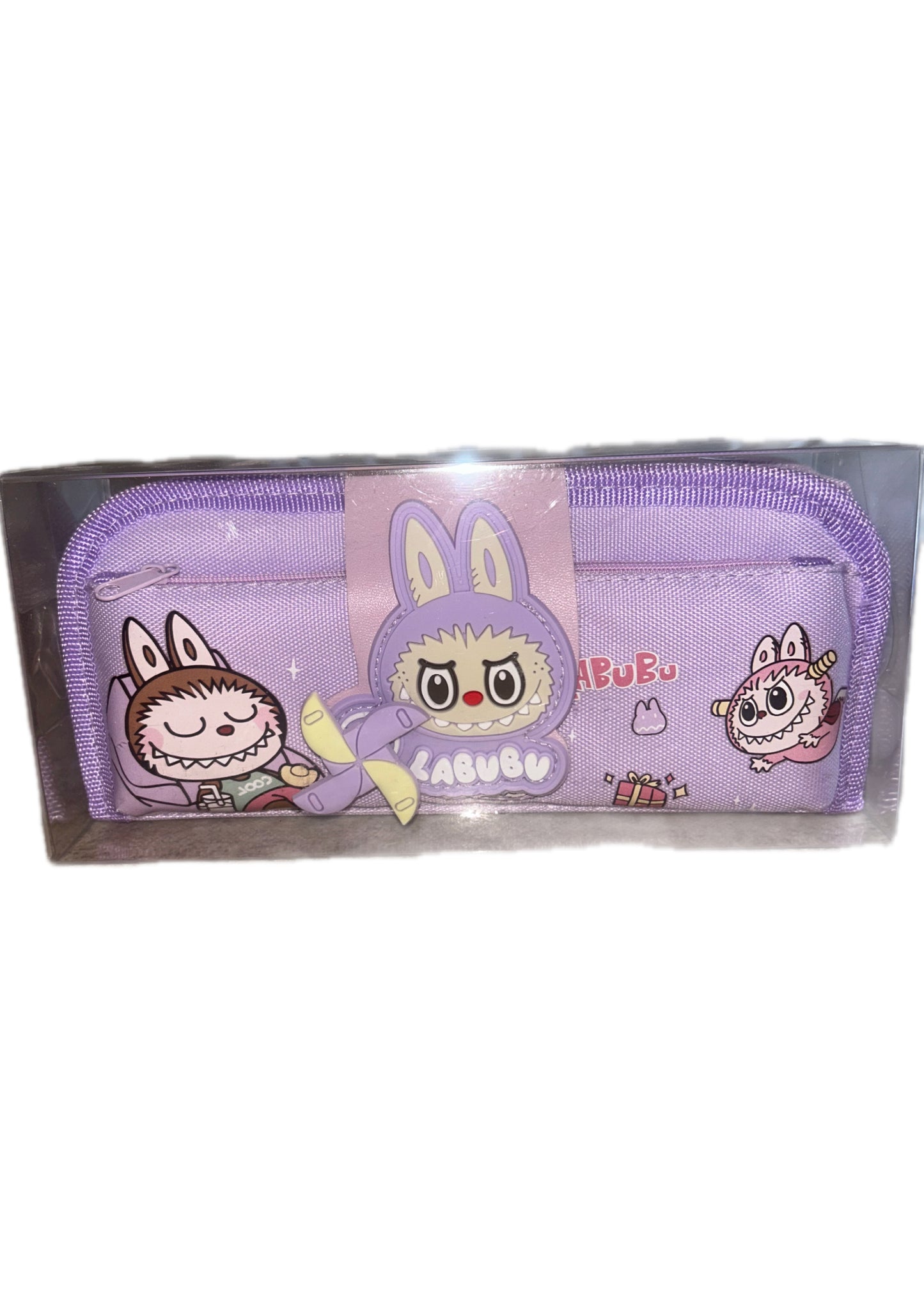 Étui à crayon double compartiments Labubu lila